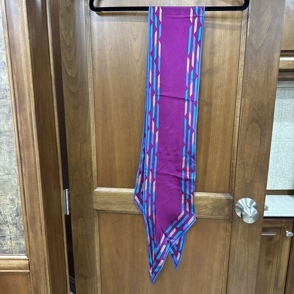 Vintage Vera Neumann Oblong Scarf Purple Blue - Picture 1 of 3